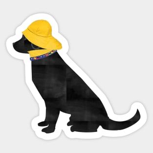 Nautical Preppy Black Lab Salty Dog Sticker